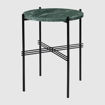 GUBI「TS Side Table サイドテーブル φ40cm」マーブルグリーン ブラックベース