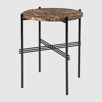 GUBI「TS Side Table サイドテーブル φ40cm」マーブルブラウン ブラックベース
