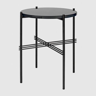 GUBI「TS Side Table サイドテーブル φ40cm」ガラスグラファイトブラックトップ