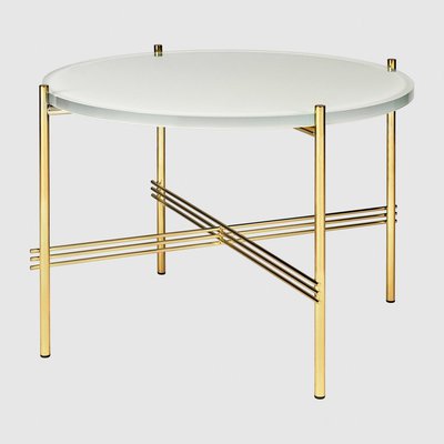 GUBI「TS Coffee Table 丸型コーヒーテーブル φ55cm」ガラスオイスターホワイト