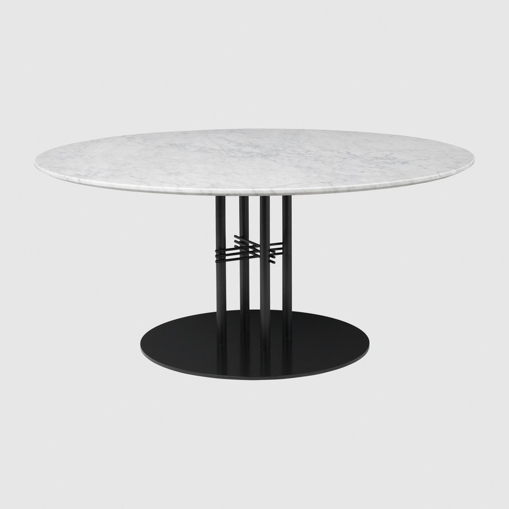 TS Column Lounge Table　マーブルホワイト ブラックベース