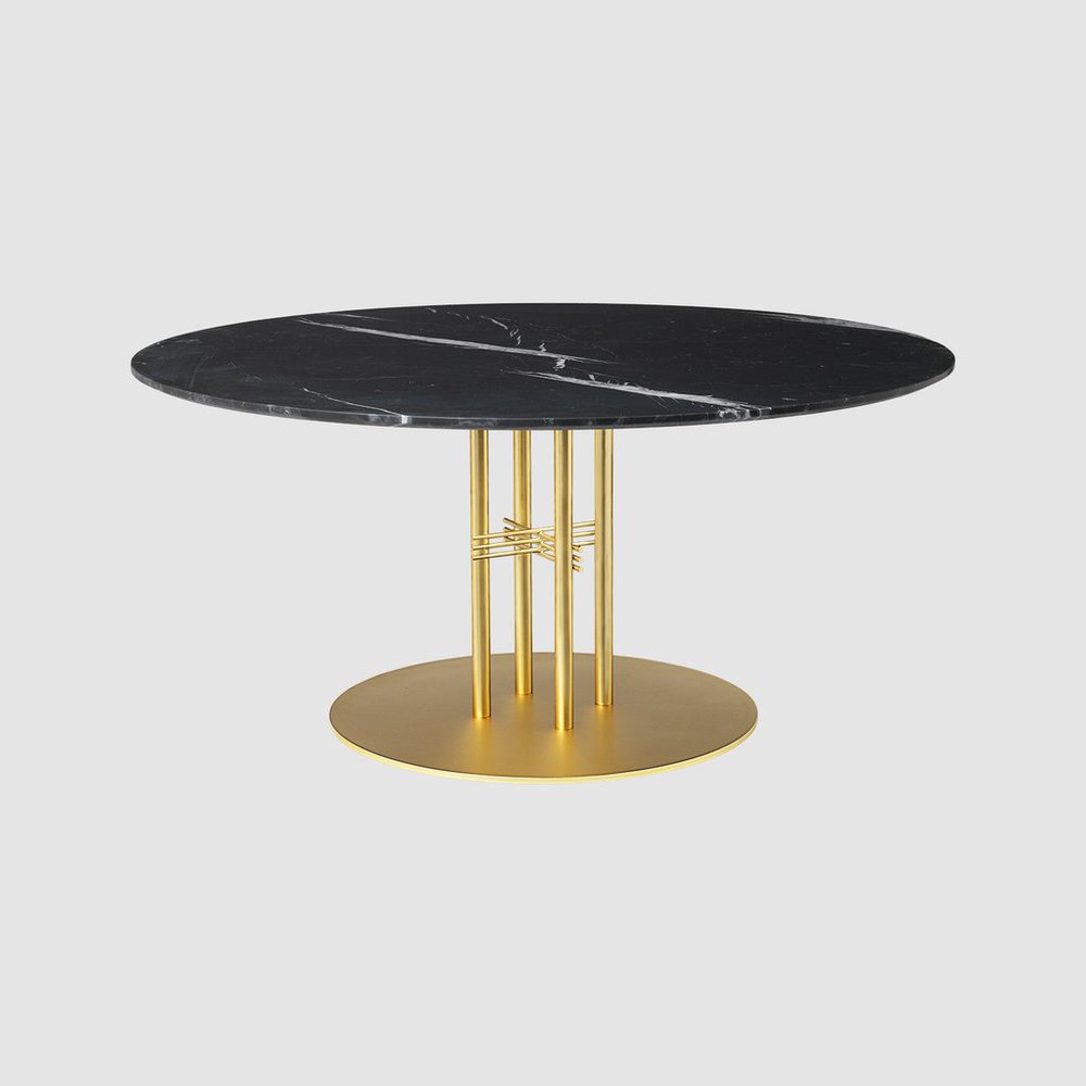 TS Column Lounge Table　マーブルブラック 真鍮ベース