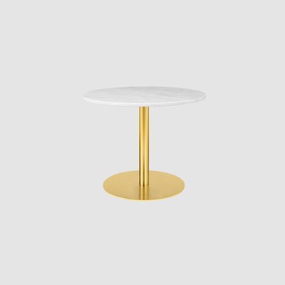 GUBI「1.0 Lounge Table Round φ80cm」マーブルホワイト 真鍮ベース