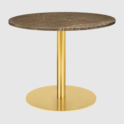 GUBI「1.0 Lounge Table Round φ80cm」マーブルブラウン 真鍮ベース