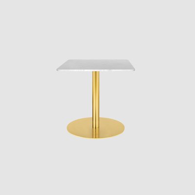 GUBI「1.0 Lounge Table Square 60x60cm」マーブルホワイト真鍮ベース