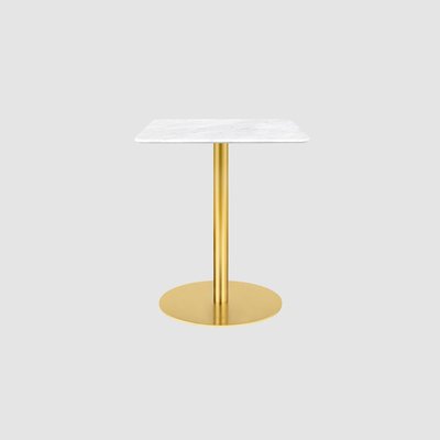 GUBI「1.0 Dining Table Square 60x60cm」マーブルホワイト真鍮ベース