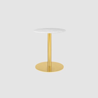 GUBI「1.0 Dining Table Round φ60cm」マーブルホワイト真鍮ベース