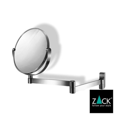 ZACK「40109 LINEA」ウォールミラー 壁付けタイプ 両面鏡（等倍＆3倍）ヘアライン仕上げ