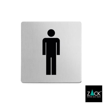 ZACK「50713 INDICI」ピクトグラム(男性用トイレ表示板)ステンレス製ヘアライン仕上げ