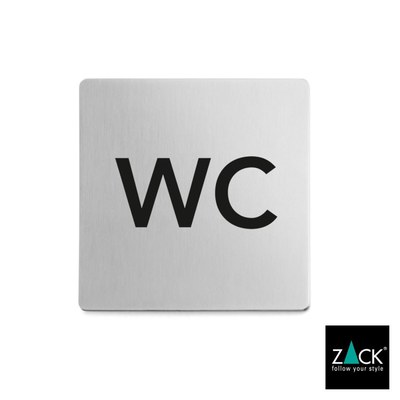 ZACK「50715 INDICI」ピクトグラム(トイレ表示板WC) ステンレス製 ヘアライン仕上げ