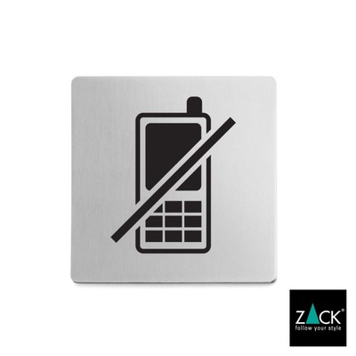 ZACK「50717 INDICI」ピクトグラム(携帯電話禁止エリア) ステンレス製ヘアライン仕上げ