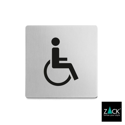 ZACK「50725INDICI」ピクトグラム(身障者用トイレ表示板) ステンレス製ヘアライン仕上げ