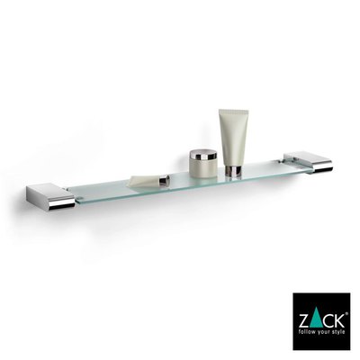 ZACK「40456 ATORE」バスルームシェルフ ガラス板 ステンレス製 ミラーポリッシュ仕上げ