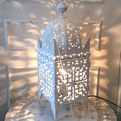 GADAN 照明・モロッコランプ スタンド「アイアンランプ モスク／ホワイト」