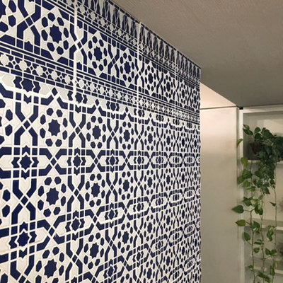 GADAN モロッコタイル 壁用タイル「パズルタイル ブルーA」