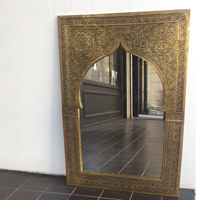 GADAN モロッコ家具 ミラー（鏡）「モロカンミラー モスクM／ゴールド」