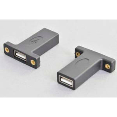 「パネルマウント中継アダプタ 両側USB2.0-Aメス」一体成型タイプ FCAA-FAAF-C02G