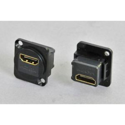 「パネルマウント HDMI中継メス－メス　黒 【HDMI2.0対応】」ノイトリック型ベゼルセット品
