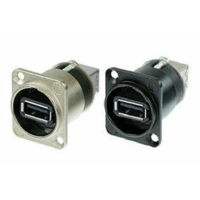 パネルマウント レセプタクルコネクタUSB2.0 片側Aコネクタ/片側