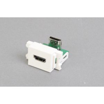 コンセントチップ（90°アングル方向コネクタ）コンセント側：HDMIメス 白色／壁内側：HDMIメス