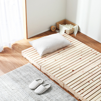 使い方自由！置き方次第で自由にアレンジ可能。島根県産檜材繊細パレットベッド