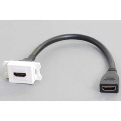 コンセントチップケーブル　両側：HDMIメス　コネクタのストレート方向ケーブル20cm引き出し