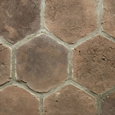 イタリアの伝統的な手作りテラコッタ調・六角形の床タイル「ヘキサゴン(HEX-3)」