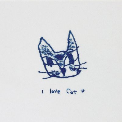 Neo Direction 美濃焼タイル「陶敷 美楽濃シリーズ」001 I Love Cat