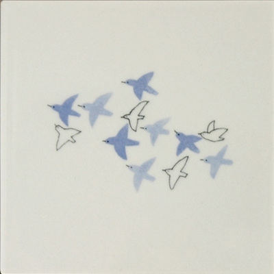 Neo Direction 美濃焼タイル「陶敷 Tojiki（美楽濃シリーズ）」130 青い鳥