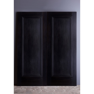 オーク材ドア（塗装品/両開き）トラッドスタイル COOL BLACK【TBLK101】