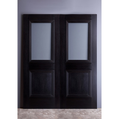 オーク材ドア（塗装品/両開き）トラッドスタイル COOL BLACK【TBLK202G】