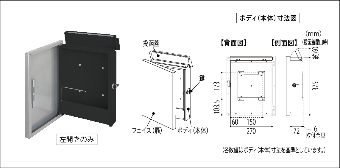 デザインポスト「SMOOTH スムース PSM-KK」ブラック｜株式会社福彫