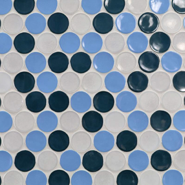 まるページ モザイクタイル「牡丹」｜全16種類 丸モザイクタイル｜TILE PARK