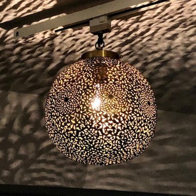 GADAN 照明・モロッコランプ ペンダント【真鍮・アイアン】「真鍮ランプ アグダルM／ゴールド」