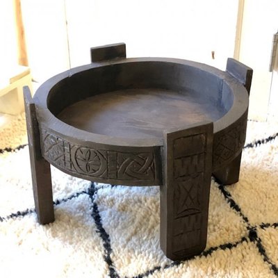 GADAN モロッコ家具 テーブル「トライバルウッドテーブル／ブラック」