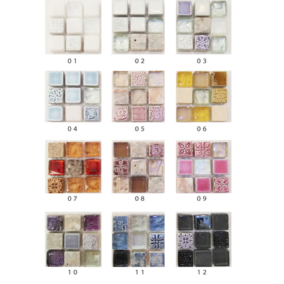 モザイクタイルパネル： カラー12色、目地無し製作、300mm×300mm×t12 、裏：マグネット サムネイル画像2