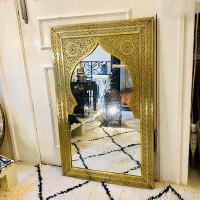 GADAN モロッコ家具 ミラー（鏡）「モロカンミラー モスクL／ゴールド」