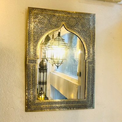GADAN モロッコ家具 ミラー（鏡）「モロカンミラー モスクM／シルバー」