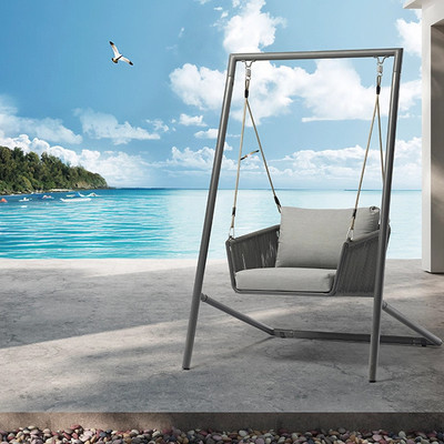 アルミフレームに快適クッション、1人掛ハンギングチェア「DIVA 1P Hanging Chair」