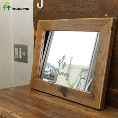 OLD ASHIBA（足場板古材）ミラー（鏡）Ａ型 Ｍサイズ 洗面鏡 新築 戸建 木製 無垢