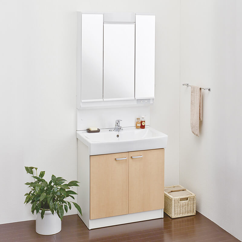 バス・洗面所用品 1040 TOTO 洗面台 Vシリーズ 幅600 高さ1900 両開き ホワイト LED1面