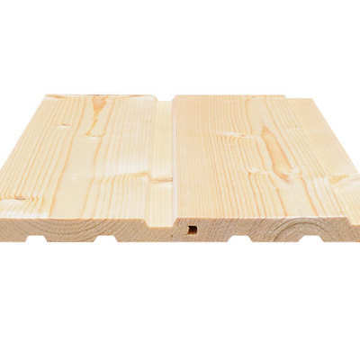 スプルース】羽目板 目透かしV溝 無塗装 12x89x2100mm（8枚入