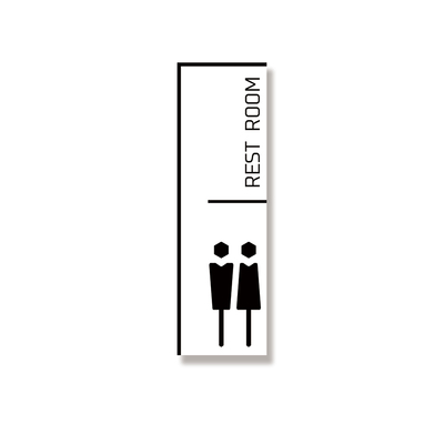 【ピクトグラムサイン-DESIGNZ】TOILET 200㎜×60㎜×3㎜ TYPE-B ホワイト