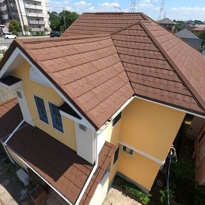 「ディーズルーフィング／メリッサ(ブラウン)」石粒付き金属屋根材