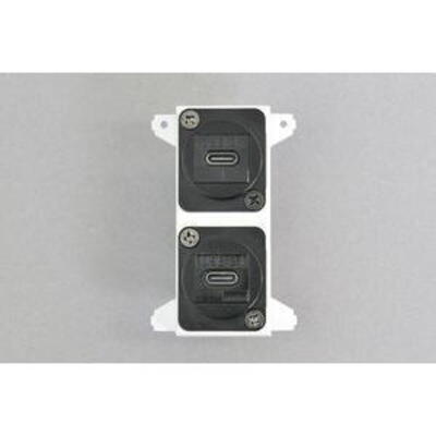 絶縁コンセント取付枠用コンセントモジュール【USB3.1対応】 2口 BTK-2PNUSB3C-BK