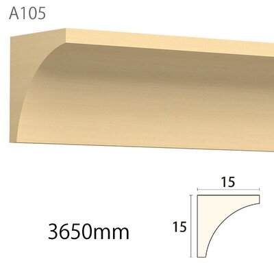 内装用木製モールディング材【サンメント A105AY［15×15］廻り縁】アユース無塗装​