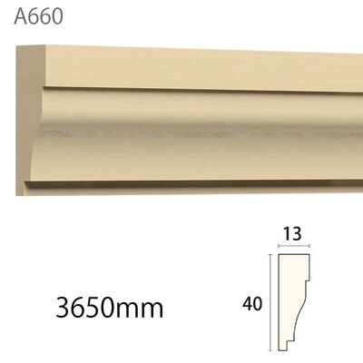内装用木製モールディング材【サンメントA660AY［40×13］付枠】アユース無塗装​