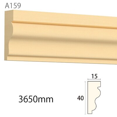 内装用木製モールディング材【サンメント A159AY［40×15］廻り縁】アユース無塗装​