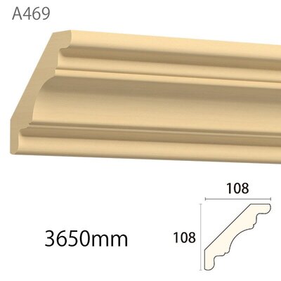 内装用木製モールディング材【サンメントA469AY［108×108］廻り縁】アユース無塗装