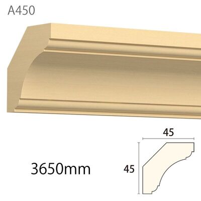 内装用木製モールディング材【サンメントA450AY［45×45］廻り縁】アユース無塗装
